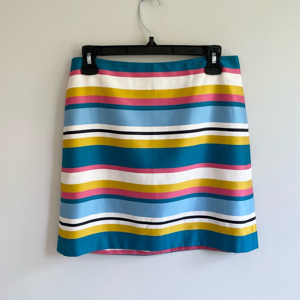 HORIZONTAL STRIPED SKIRT COTTON PINK BLUE TEAL MUSTARD BLACK WHITE PETITE